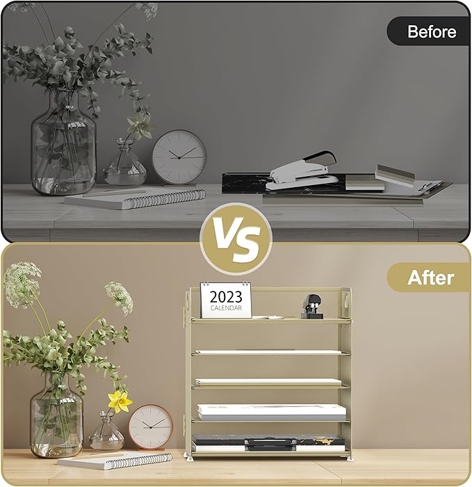 Supeasy 5 Trays Paper Organizer Letter Tray