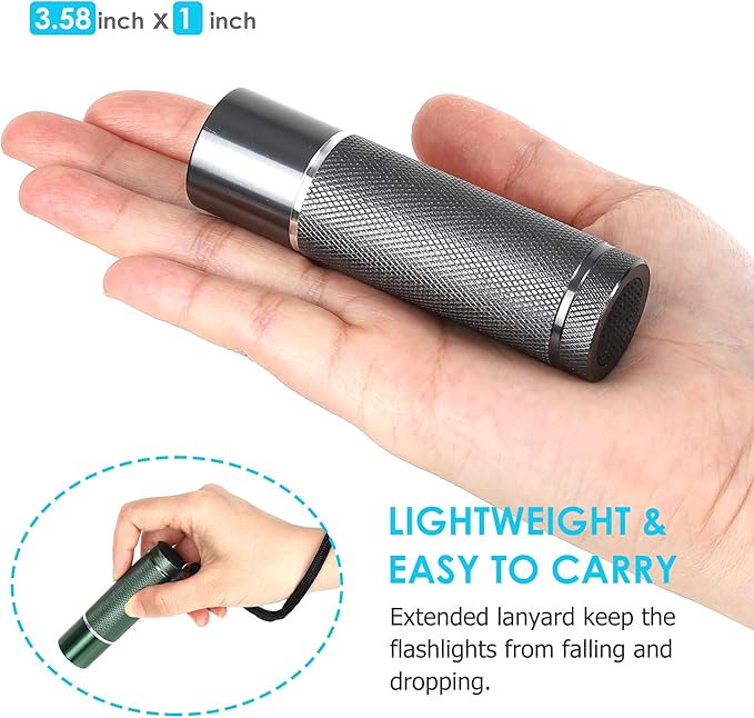 FASTPRO 6-Pack Flashlights Set, Aluminum LED Flashlights with AAA Batteries Included & Pre-Installed, Super Bright for Party Favors, Holiday Gifts, Camping, Hurricane Supplies