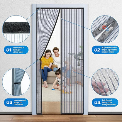 Heavy Duty Door Screen Magnetic Closure, LOVIGA Thickened Fiberglass Screen