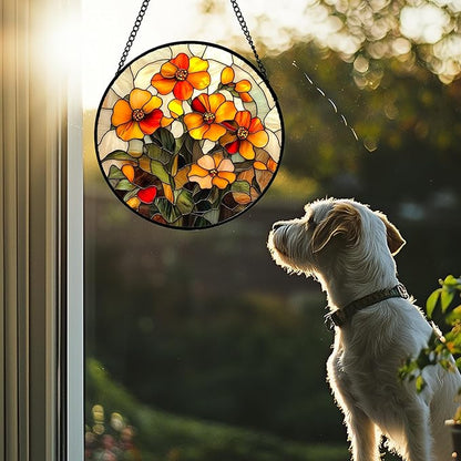 CRISGIF Stained Glass Window Hanging