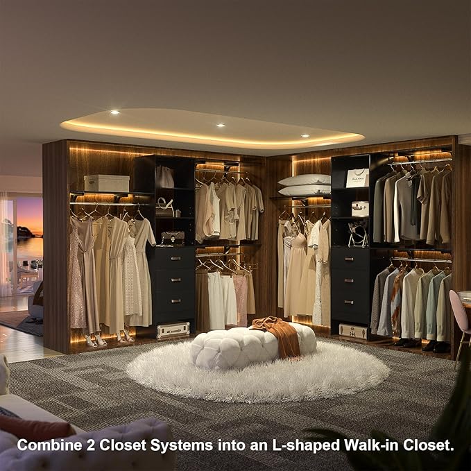 Armocity 96 Inches Closet System, 8FT Walk In Closet Organizer