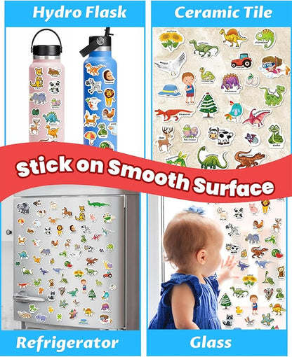 Reusable Sticker Book for Toddlers 2-4 Years, Stickers for Kids, Toddler Sticker Book Ages 1-3, Toddler Craft Activities, Toddlers Travel Toys Ages 2+ Boy Girl Birthday Gifts