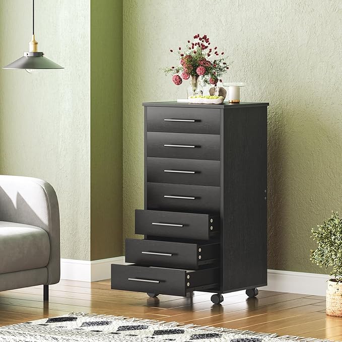 HOOBRO 7-Drawer File Cabinet, Wooden Office Cabinet