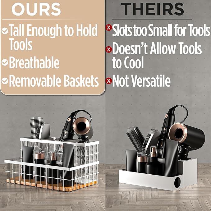 Hair Tool Organizer Countertop