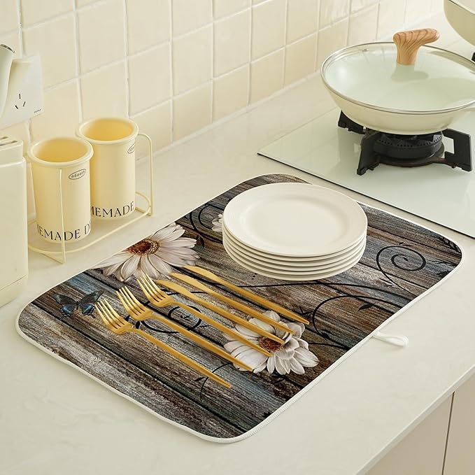 Spring Dish Drying Mat 18x24 Inches