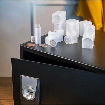 LIGHTHOUSE - Square Coin Tubes - Convenient Push Top, Virtually Unbreakable, Acid Free and Archival Quality - Coin Tubes for US Quarters, 10 Pack