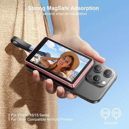 Vlog Selfie Monitor Screen, Magnetic Phone Vlog Selfie Monitor Screen 4K 60fps