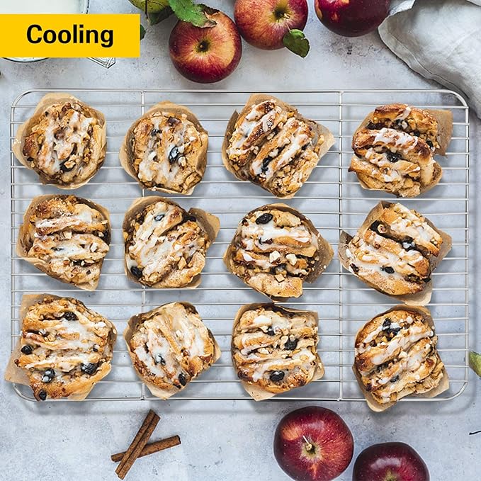 E-far Baking Cooling Rack Set of 2, Stainless Steel Metal Roasting Cooking Racks