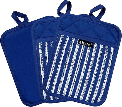 Alselo Silicone Pot Holders Set of 3 Heat Resistant & Non Slip Potholders