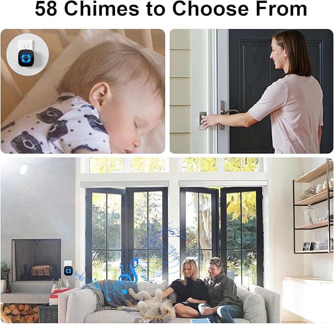 Wireless Doorbell for Home, Waterproof Door Chime Kit Operating at 1300-ft 58