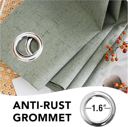 H.VERSAILTEX Linen Blackout Curtains 108 Inches Long 100% Blackout Thermal