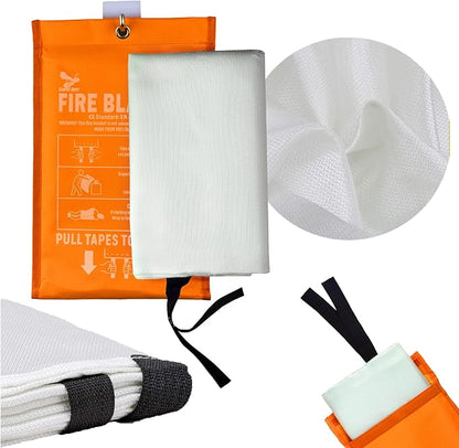 Supa Ant Emergency Fire Blanket for Home and Kitchen - 2 Pack 1500F High Visibility (Glow in The Dark) Smother Kitchen Fire Blanket - CE Certified Hero Fire Blankets Emergency for Home (40in)