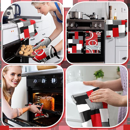 Jingmore 6 Pcs Kitchen Decor Set Accessorie Farmhouse Kitchen Towels Pot