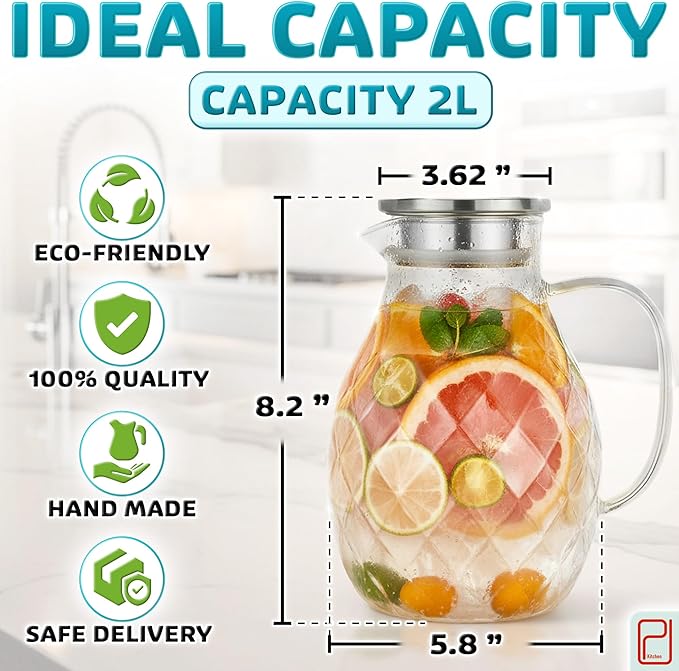 Premium Borosilicate Glass Pitcher