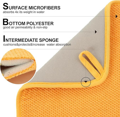2 Pack Microfiber Dish Drying Mat