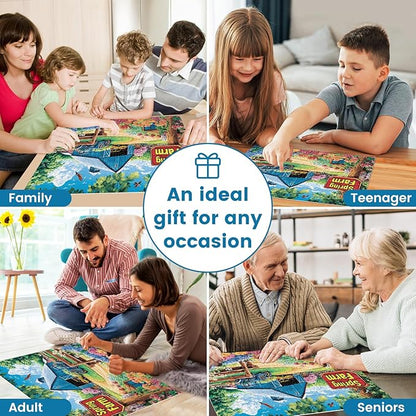 1000 Piece Puzzles for Adults, Spring Landscape Jigsaw Puzzle, Farm Jigsaw Puzzles 1000 Pieces, Challenging Game Home Decor Birthday Party Gift Toy for Adults Kids Seniors, 28×20 in