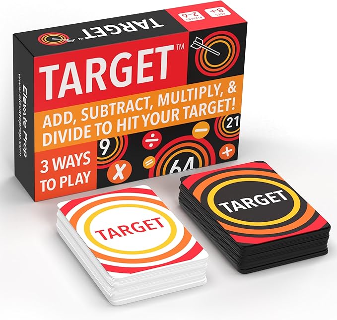 Target Math Game | A Teacher-Recommended, Fast-Paced Mental Math Game for Practicing Addition, Subtraction, Multiplication, & Division | Ages 8+