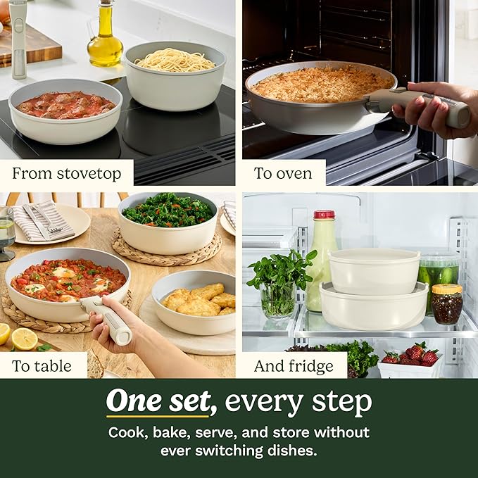 Cuisinart 13-Pc ClickSmart Nonstick Detachable Handle Ceramic Cookware