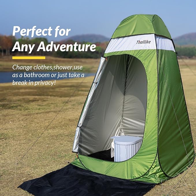 Upgrade Pop Up Privacy Shower Tent, Portable Camping Shower Tent, Camping Toilet Changing Room with Rain Shelter & Extended Floor Mat