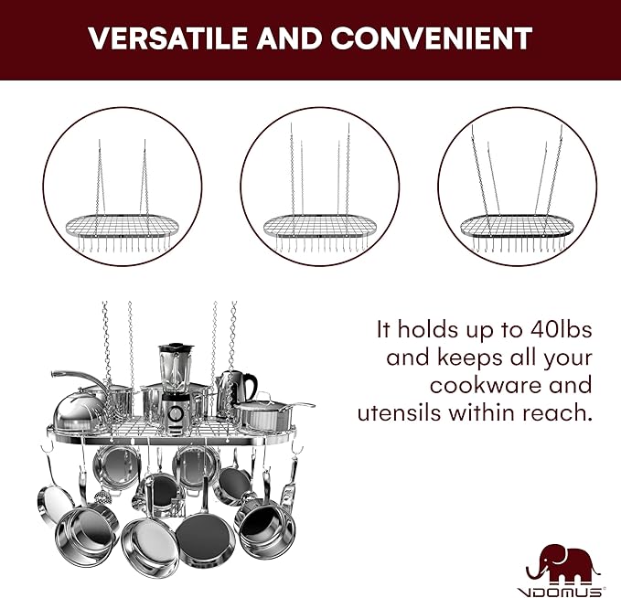 Vdomus Hanging Pot Rack