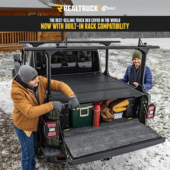 RealTruck BAK MX4 TS Hard Folding Truck Bed Tonneau Cover | 449120TS | Fits 2014-2019 Chevy/GMC Silverado/Sierra 1500/2500/3500 19' LTD/Lgcy 5' 9" Bed (70.8")