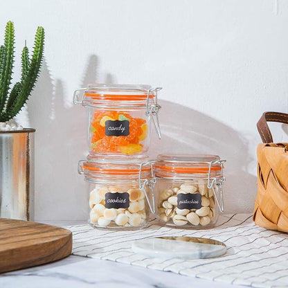 Encheng Glass Jars With Airtight Lids, 6 oz Mason Jars, Glass Jar With Leak