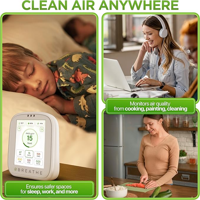 BREATHE Airmonitor Plus: Smart Air Quality Monitor Indoor