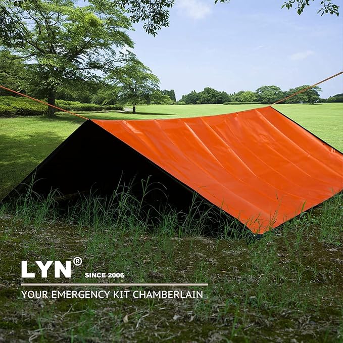 LYN Heavy Duty Emergency Blanket Survival Gear Waterproof Insulated Blanket Emergency Tarp for Camping, Hiking, Bushcraft