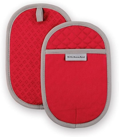 KitchenAid Asteroid Pot Holder 2-Pack Set, Fire Red