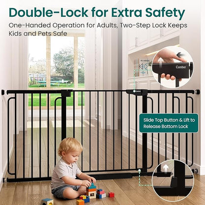 Cumbor Extra Wide Baby Gate, 36.6-69" Walk-Through Dog Gate
