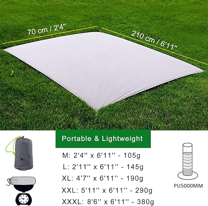 GEERTOP Portable Waterproof Tent Footprints Lightweight Camping Tent Ground Sheet Mat Sunshade Shelter for Outdoor Backpacking Hiking Picnic Travel