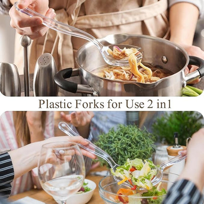 Mwellewm 48Pcs Plastic Serving Utensils Disposable Serving Spoons