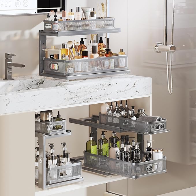 2 Pack 21IN-Depth Under Sink Organizer