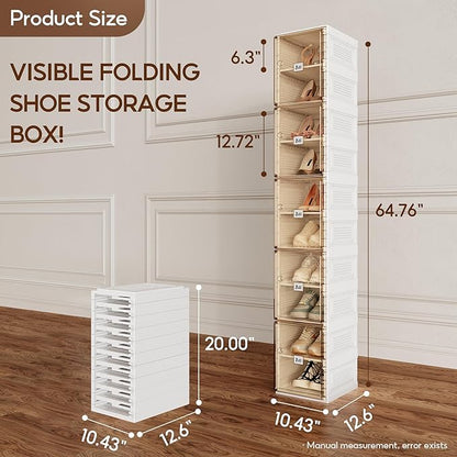 ANTBOX Shoe Organizer Storage Box, Portable Folding Shoe Rack