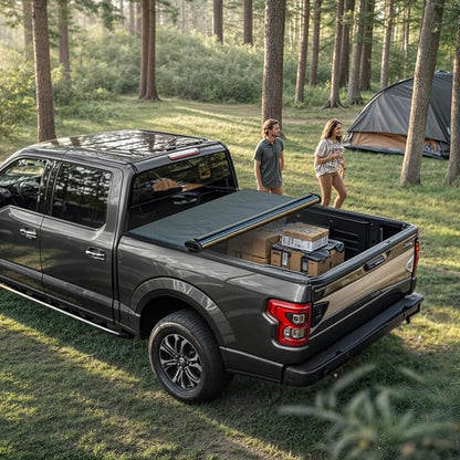 YITAMOTOR Soft Roll Up Truck Bed Tonneau Cover Compatible with 2009-2024 Dodge Ram 1500 (19-24 Classic ONLY), Fleetside 5.7 ft Bed Without Rambox