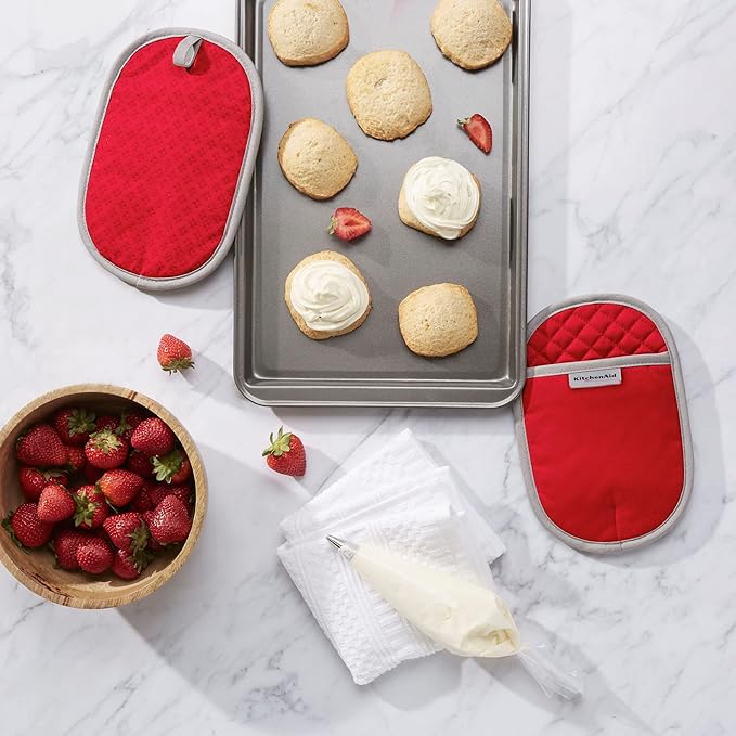 KitchenAid Asteroid Pot Holder 2-Pack Set, Fire Red