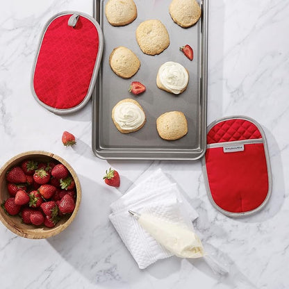 KitchenAid Asteroid Pot Holder 2-Pack Set, Fire Red