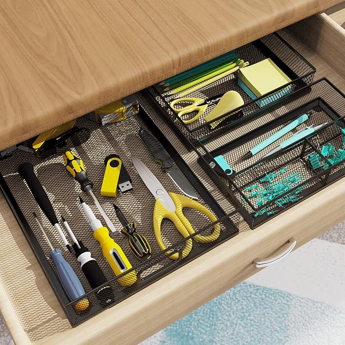 Desk Drawer Organizer Set, Paper Organizer Letter Tray