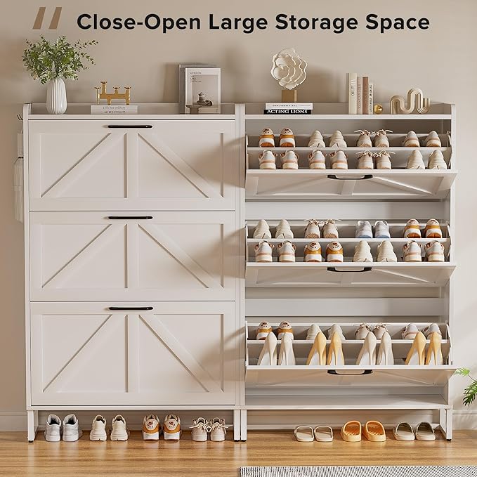 EOYUTLLY Shoe Cabinet Storage for Entryway, Narrow Shoe Rack