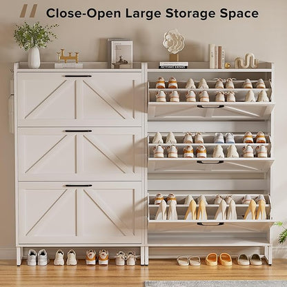 EOYUTLLY Shoe Cabinet Storage for Entryway, Narrow Shoe Rack