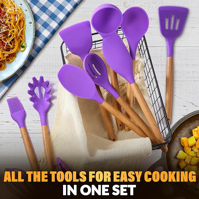 12 Pcs Purple Kitchen Utensils Set