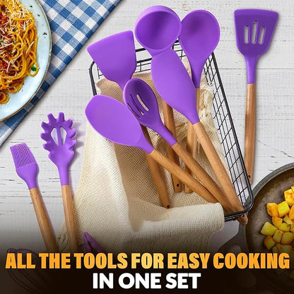 12 Pcs Purple Kitchen Utensils Set