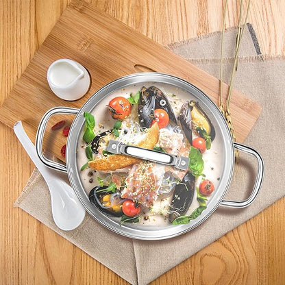Homikit 5 Quart Stock Pot, Stainless Steel Soup Cooking Pot