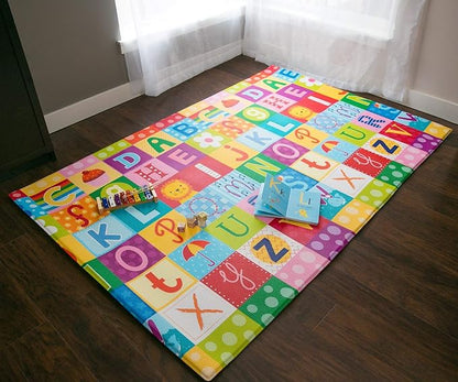 Baby Care Play Mat (Large, Playful - Zoo Town) 82'' x 55'' Original One-Piece Reversible Rollable Waterproof Play Mat for Infants, Babies, Toddler, and Kids