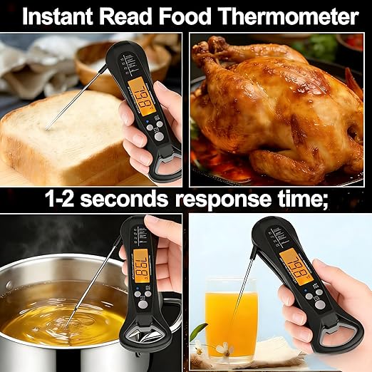 Instant Read Meat Thermometer for Cooking – Waterproof Digital Food Thermometer