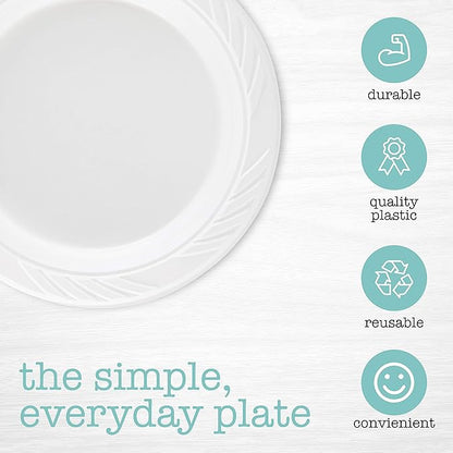 PLASTICPRO 100 Count Disposable 6 Inch White Plastic Dessert Plates
