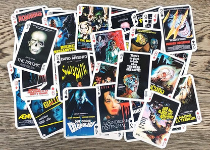 Giallo Playing Cards (Poker Deck 54 Cards All Different) Vintage Trash Horror Movie Poster Thriller