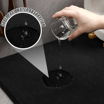 Hushee 2 Pack Extra Large Dish Drying Mat Microfiber Absorbent Dish Drying Pad