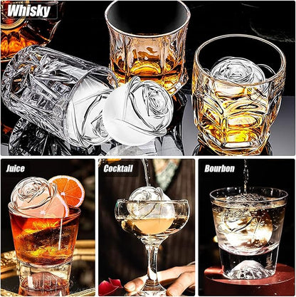 Ice Cube Tray, Mikiwon 2 inch Rose Ice Cube Trays