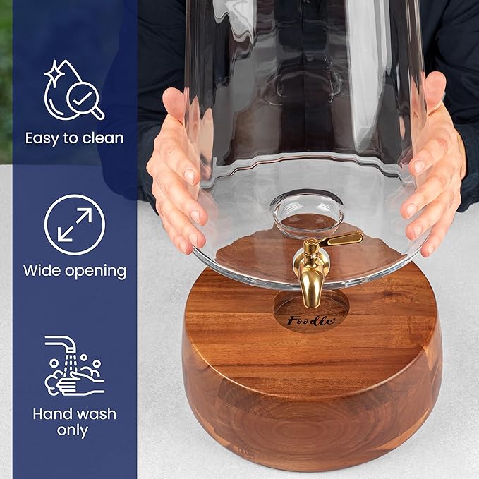FOODLE Extra Large Glass Drink Dispenser